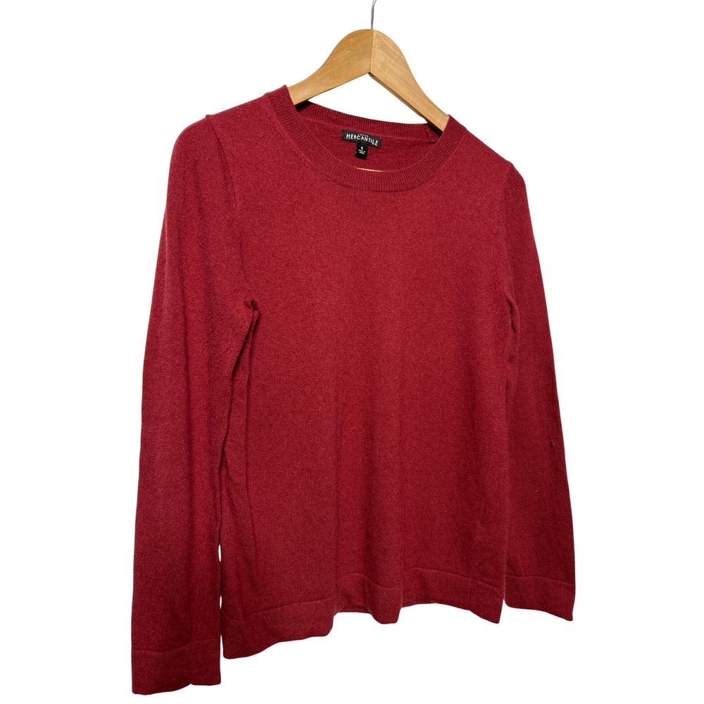 J. Crew Mercantile Wool Blend Burgundy Red Crewneck Knit Sweater Size Small